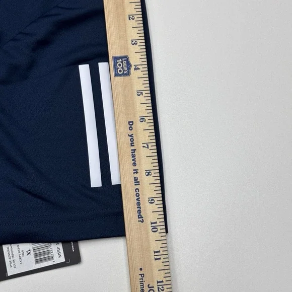 $65 Adidas Men's Polo Shirt 3 Stripe Regular Fit Performance Golf-Navy-Medium XL - Picture 4 of 8